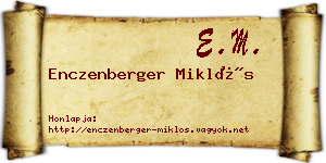 Enczenberger Miklós névjegykártya